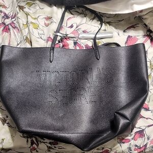 Black Leather Tote Bag